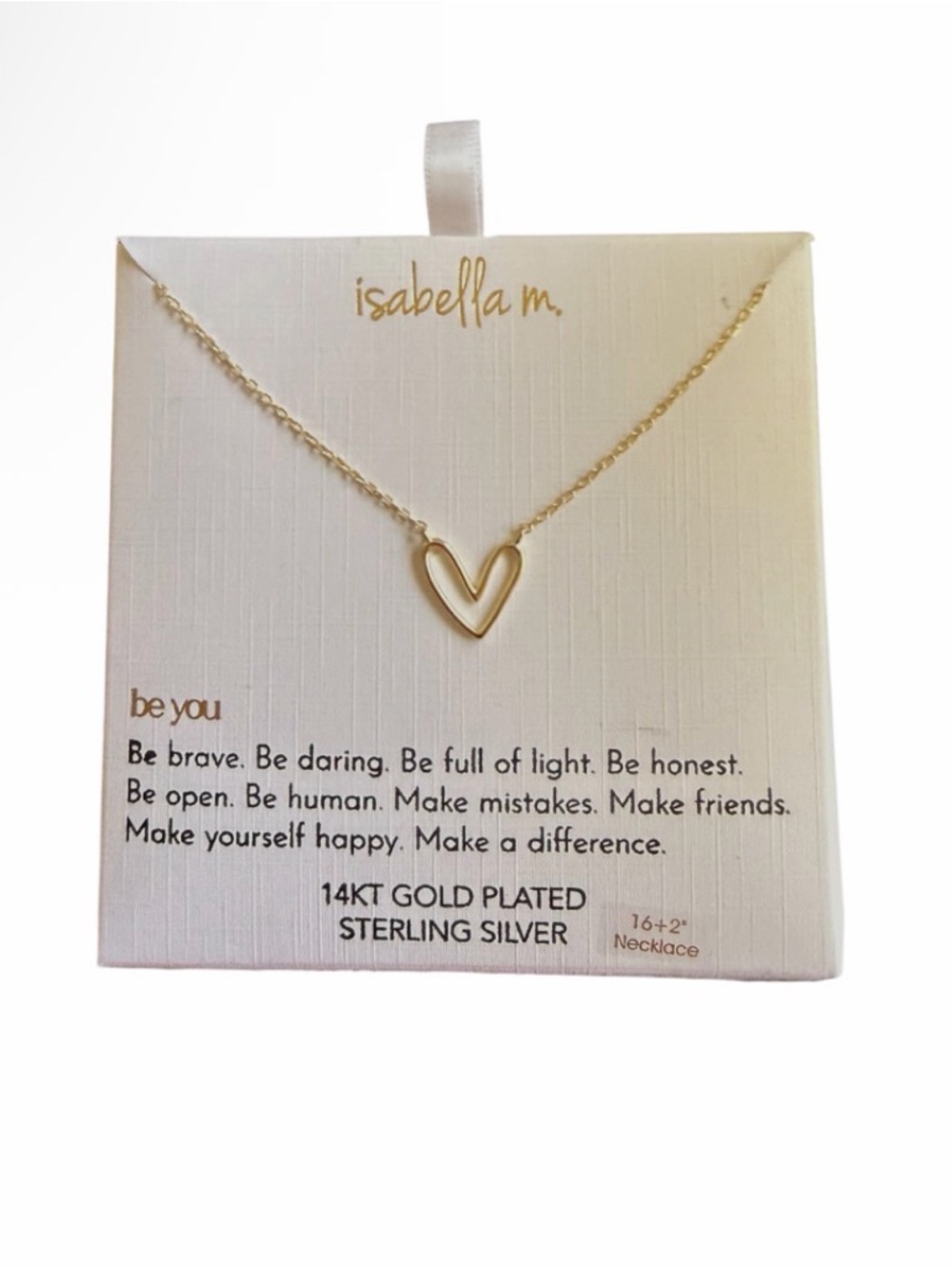 isabella m. Gold Plated Sterling Silver Heart Pendant Necklace